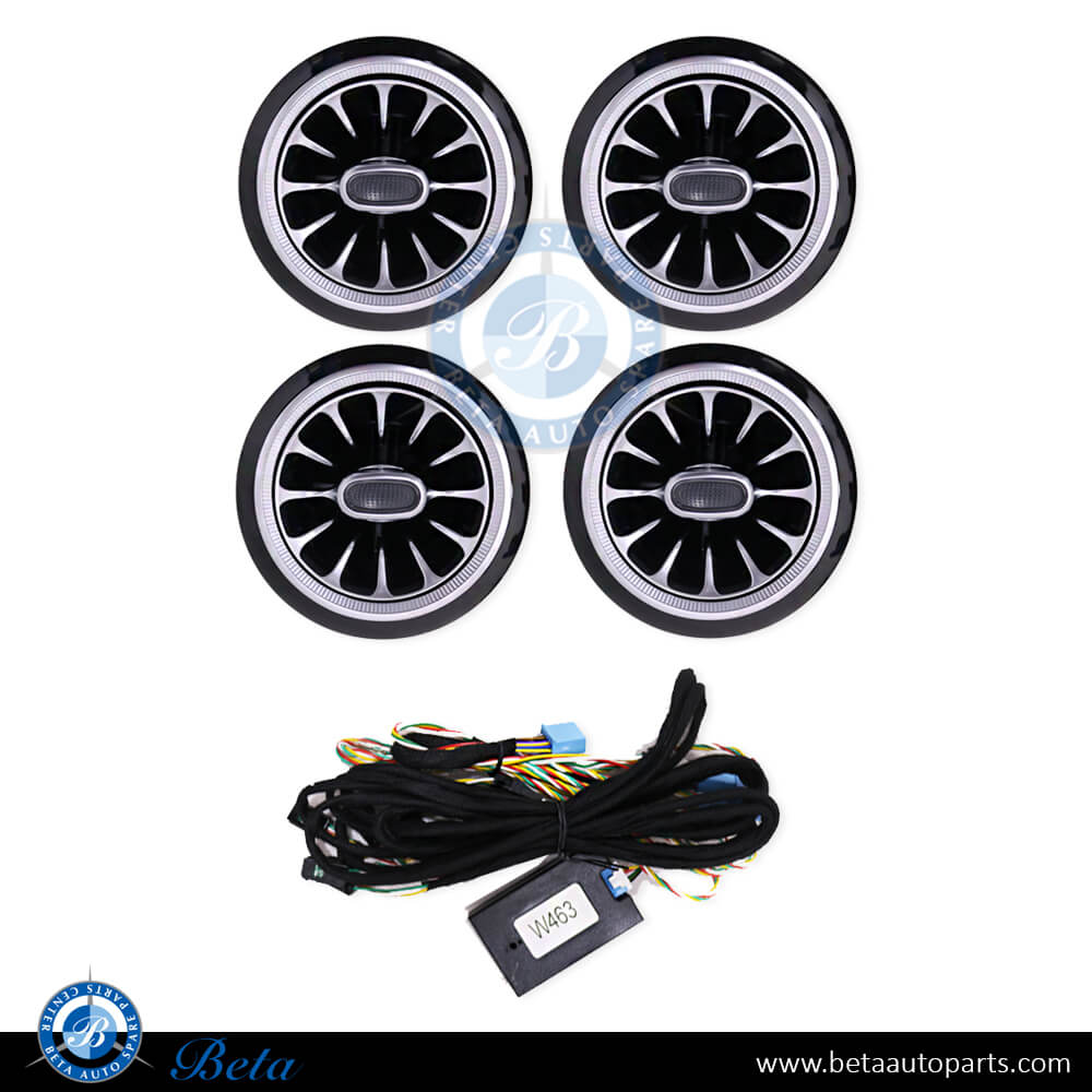 Front AC vent grille set 64 colors for Mercedes G-Class W463 2018-Up models, Part Number 4638302402/4638302201 Front AC vent grille set 64 colors for Mercedes G-Class W463 2018-Up models, Part Number 4638302402/4638302201